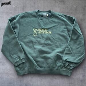 Guess Jeans Sweatshirt Mens L Crewneck Pullover Embroidered USA